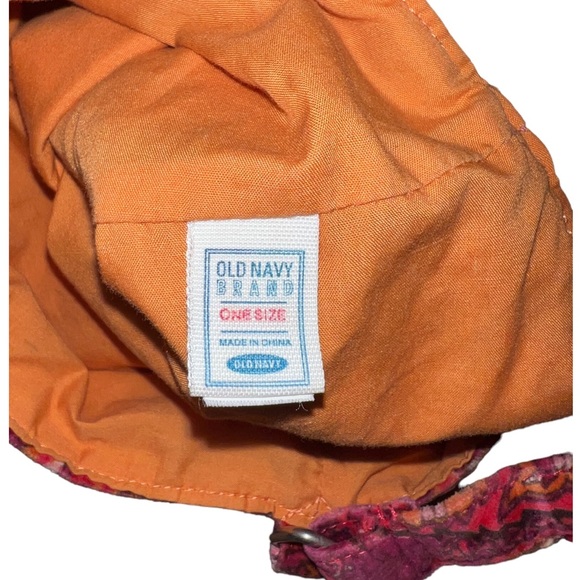 Old Navy Velour Red Orange Paisley Print Tote Bag - Picture 2 of 3